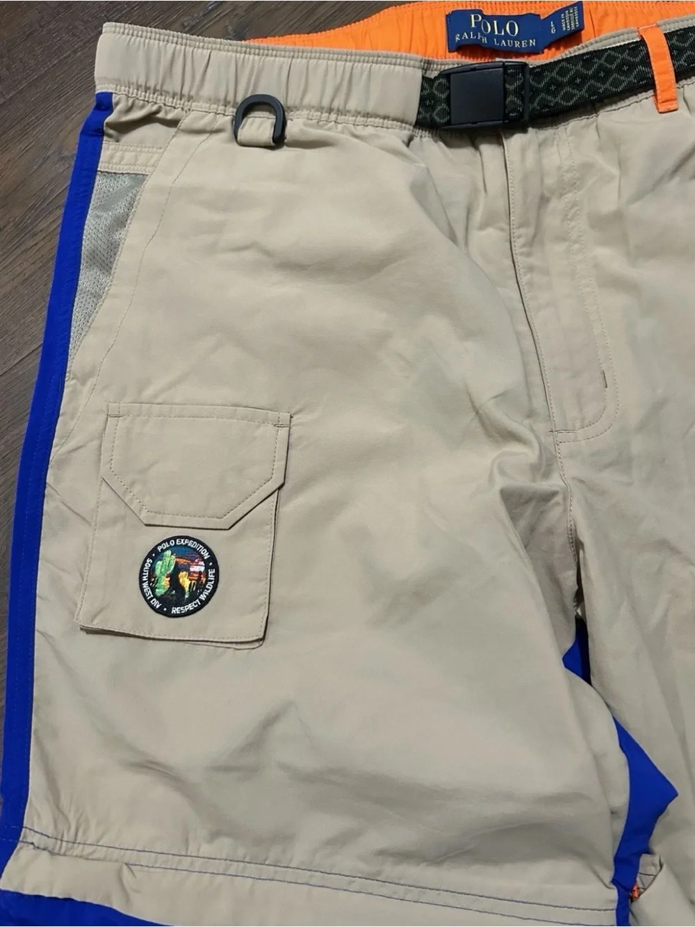 POLO RALPH LAUREN CONVERTIBLE WATER-RESISTANT WINDBREAKER PANTS TO SHORTS LARGE